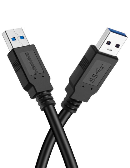 USB to USB Cable 20 Ft, USB3.0 Male to Male USB a to USB a USB to USB Cord Compatible with Hard Drive Enclosures, USB 3.0 Hub, DVD Player, Laptop Cooler