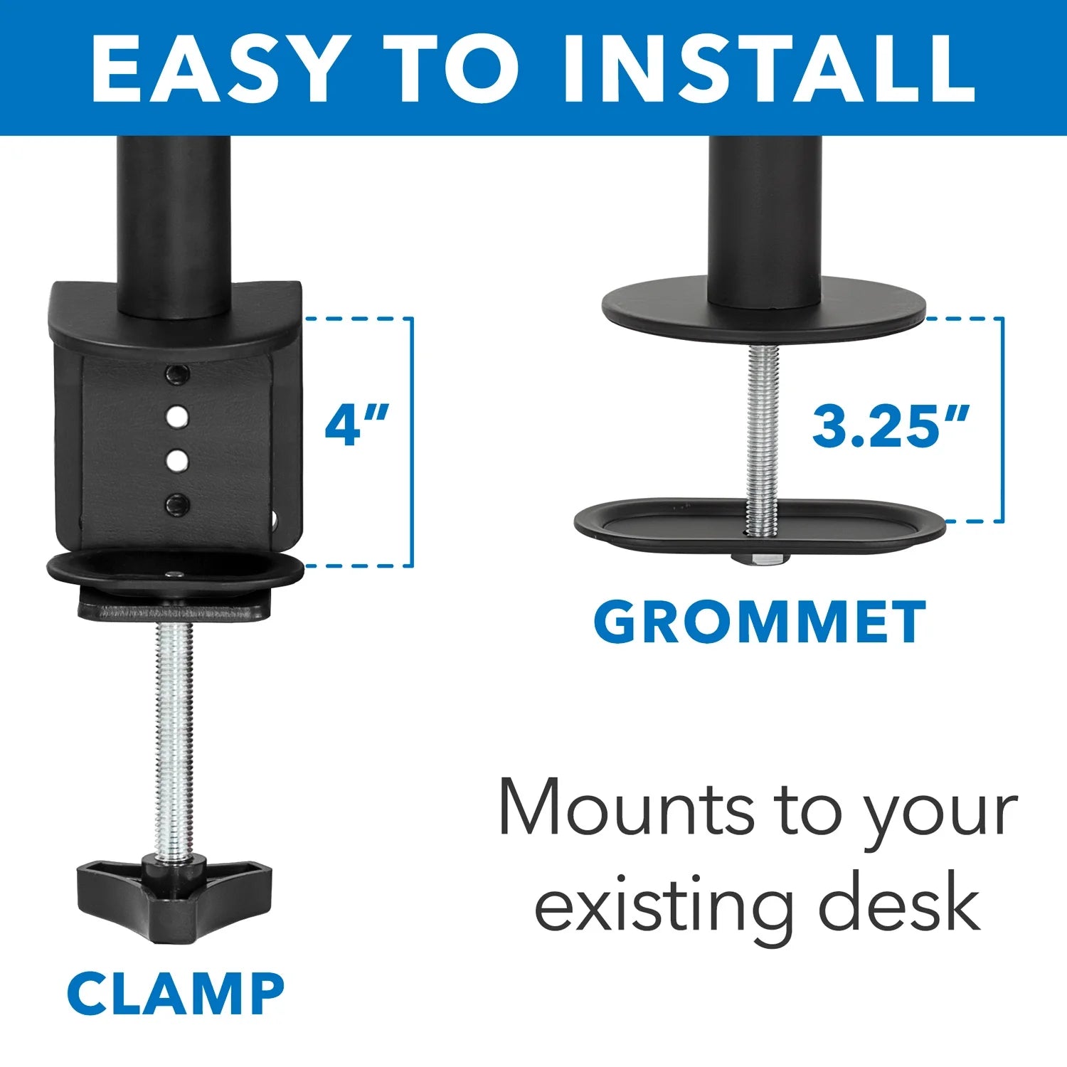 Dual Monitor Desk Mount, 32" Max Screen Size, Full Motion Monitor Stand