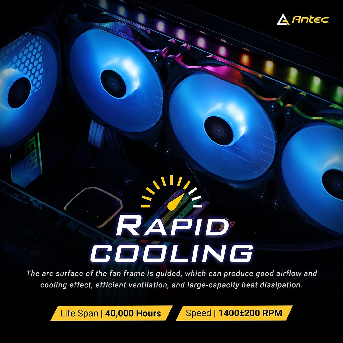 120Mm Case Fan, RGB Case Fans, 5 Packs RGB Fans, PC Fan, 4-PIN RGB, F12 Series