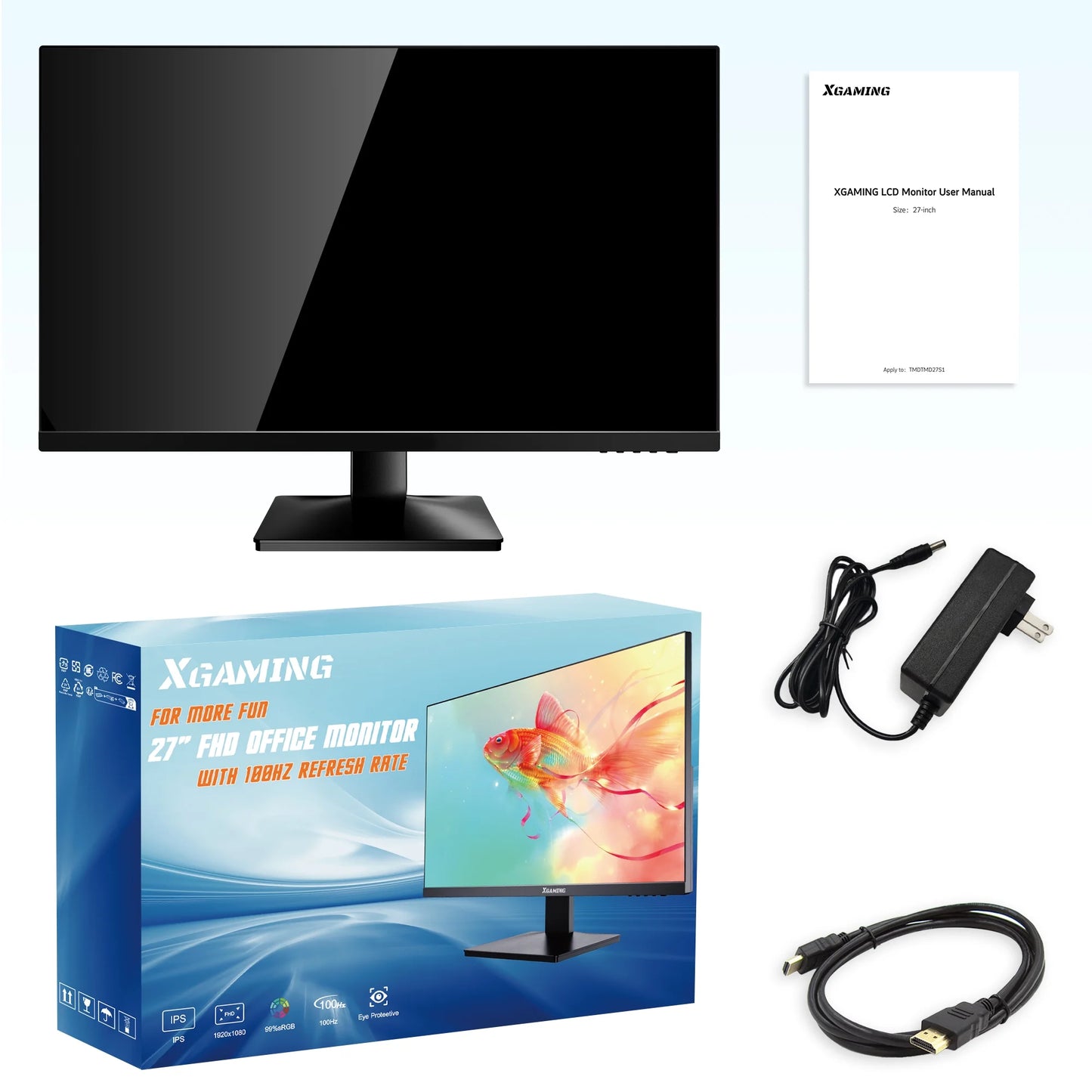 27 Inch 1080P IPS LCD Computer Monitor 100Hz FHD Gaming Monitor 99% Srgb , Freesync for Office